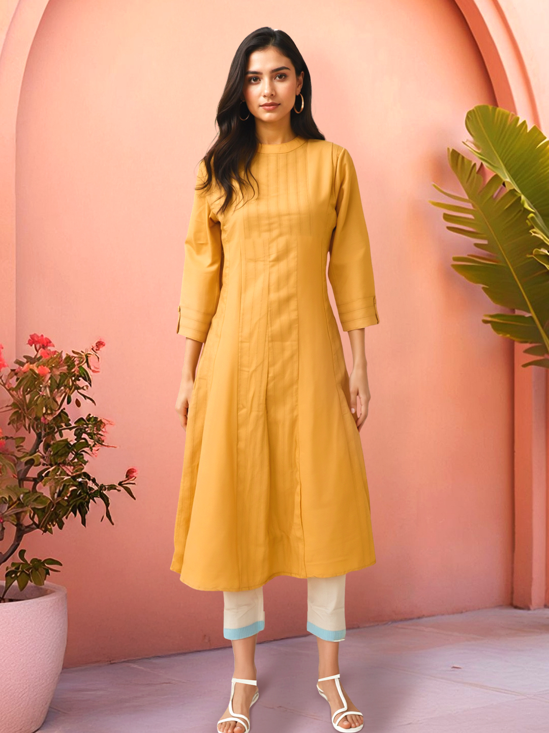 Picture of Sunshine in Style High Round Neck A-Line Kurta