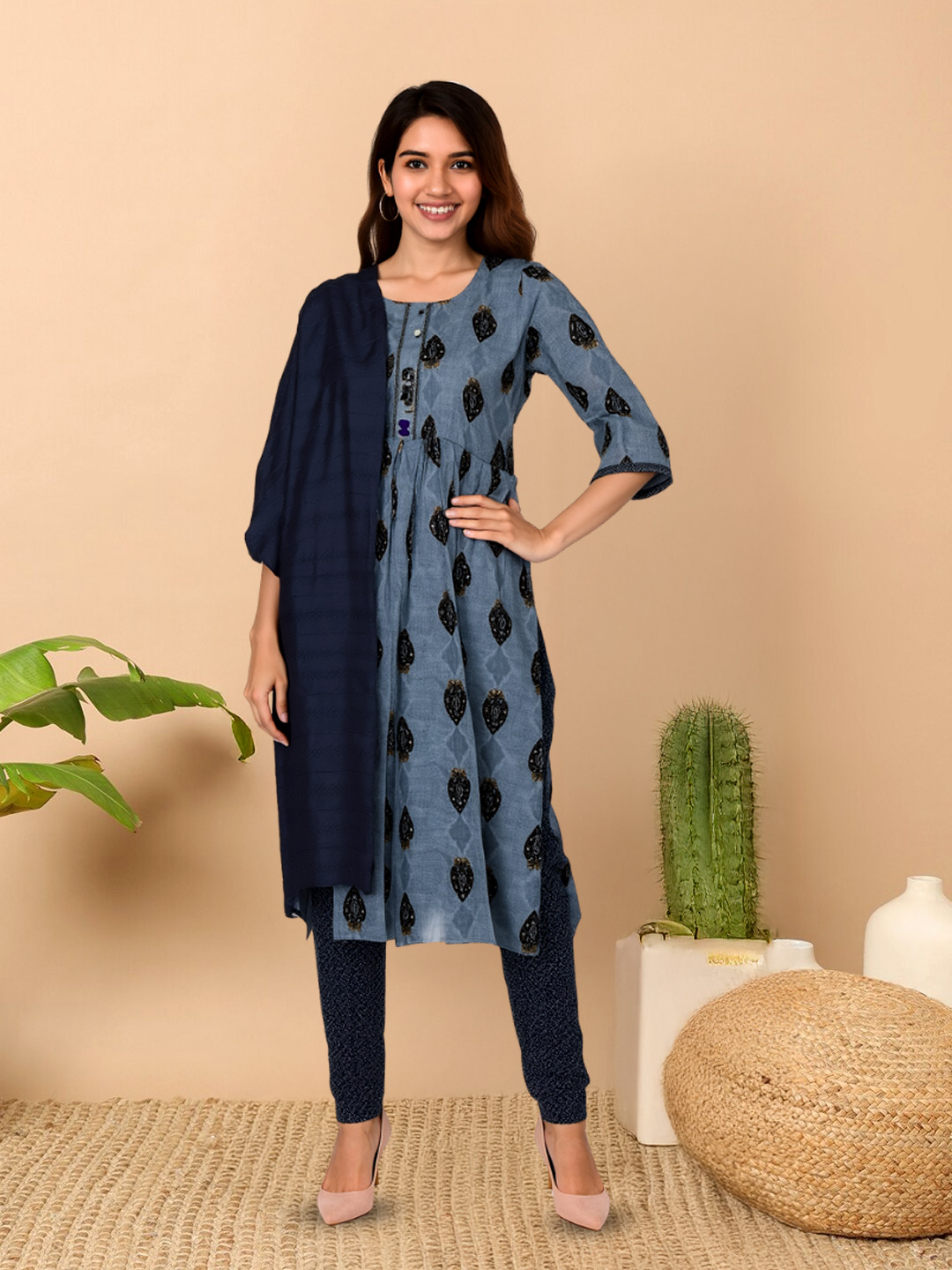 Picture of Charm Meets Comfort  Printed Kurta with Pant & Dupatta Set