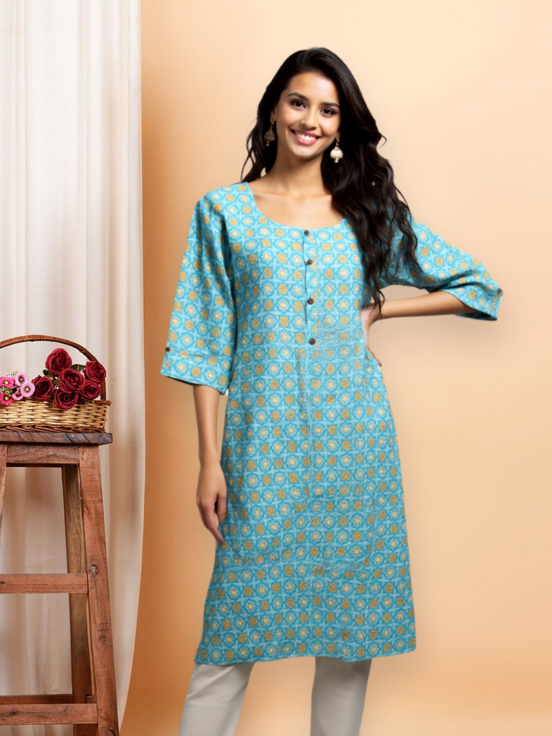 Picture of  Radiate Charm Printed Straight Kurta