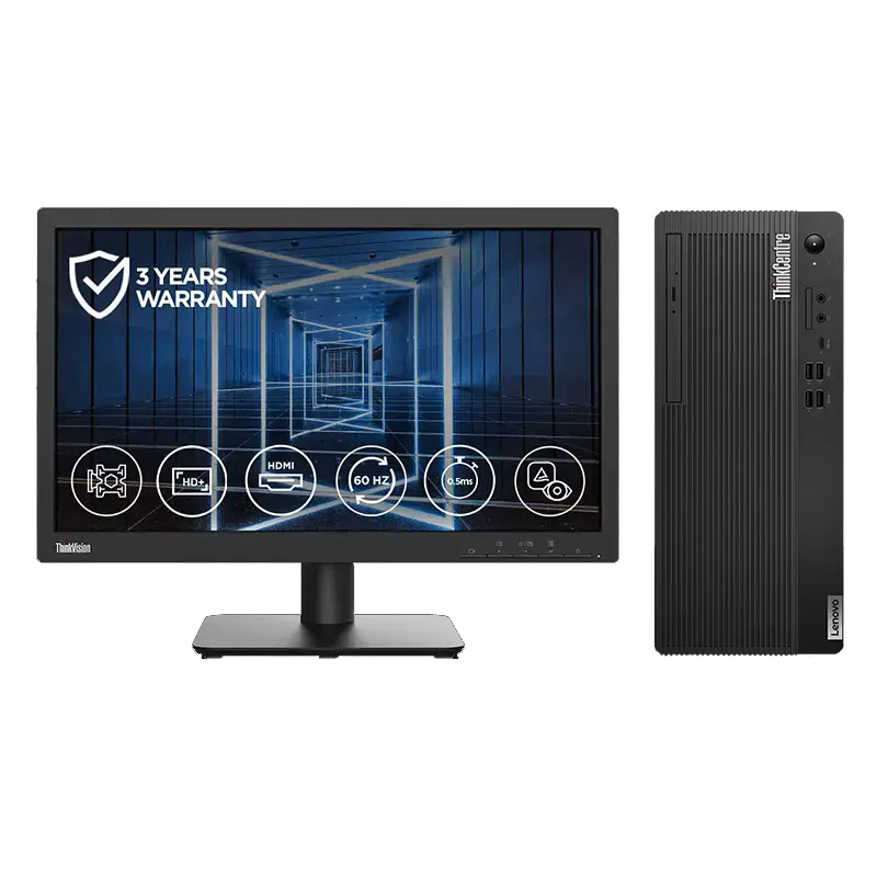 Picture of Lenovo ThinkCentre M70t - Intel Core i7-13700 12U6S01100 Light Desktop (16GB/ 512GB SSD/ DOS/ Keyboard & Mouse/ 3-Year Premier Support) + Lenovo ThinkVision 19.5" (49.53cm) Monitor