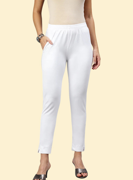 Picture of White Waist Flared Cigar Pant with Pocket