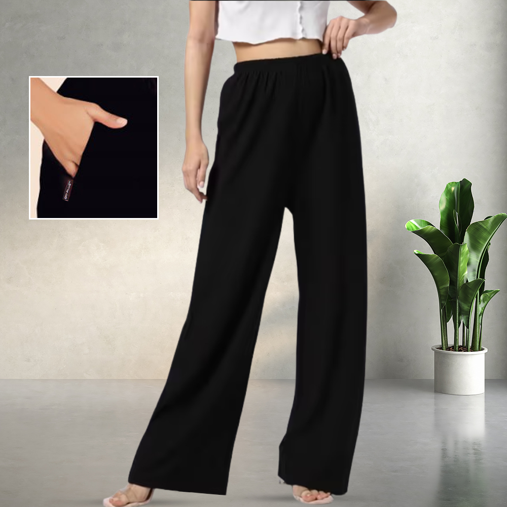 Picture of Classic Black Wide-Leg Palazzo with Pocket