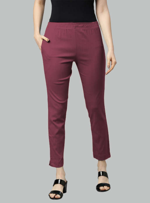 Picture of Dark Peach Waist Flared Cigar Pant with Pocket