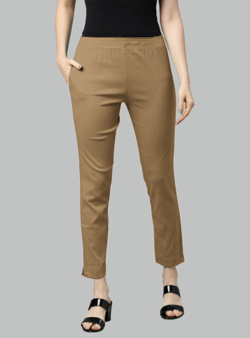 Picture of Camel Brown Waist Flared Cigar Pant with Pocket