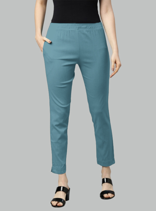 Picture of Dusty Blue Waist Flared Cigar Pant with Pocket