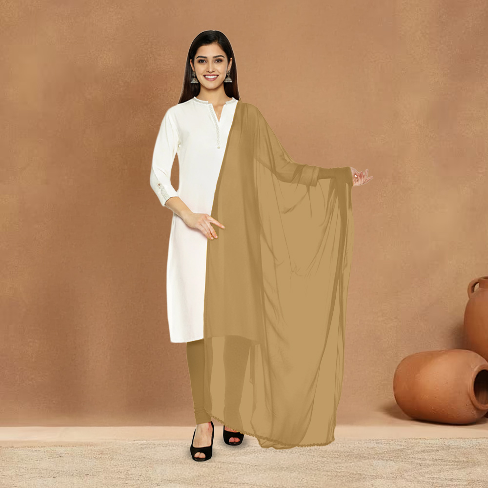 Picture of Women  Sandal  Chiffon Solid Dailywear Dupatta
