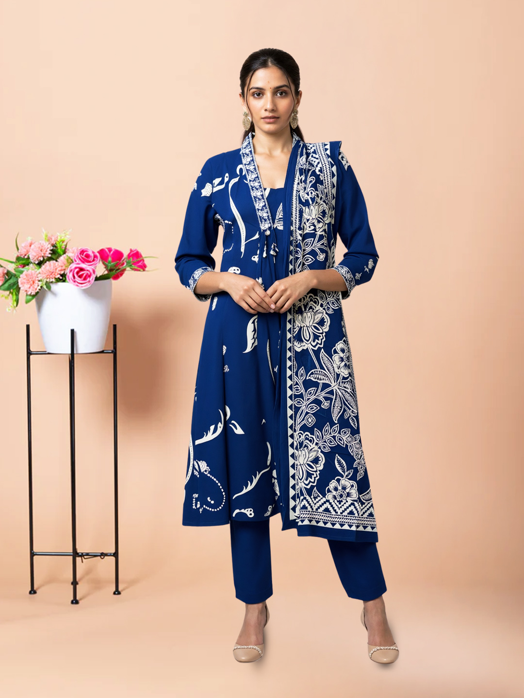 Picture of Embroidered V-Neckline Salwar Suit Set