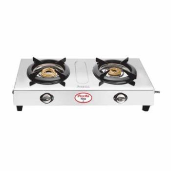 Picture of Preethi Blu Flame Fino 2Burners Stainless Steel Manual Gas Stove (BLUFLAMEFINO2BSS)