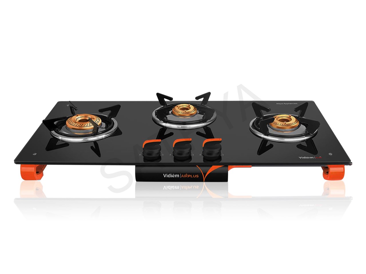 Picture of Vidiem Air Plus Glass 3Burners Manual Gas Stove (VIDEUMAIRPLUS3B)