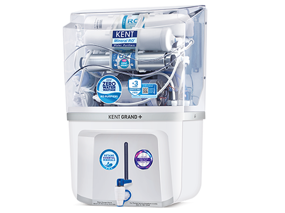 Picture of KENT Grand Plus ZWW Mineral RO 9 Litres Water Purifier (4Years Free Service Multiple Purification Process/ RO + UV + UF + TDS Control + UV LED Tank/ 20 LPH Flow/ Zero Water Wastage)