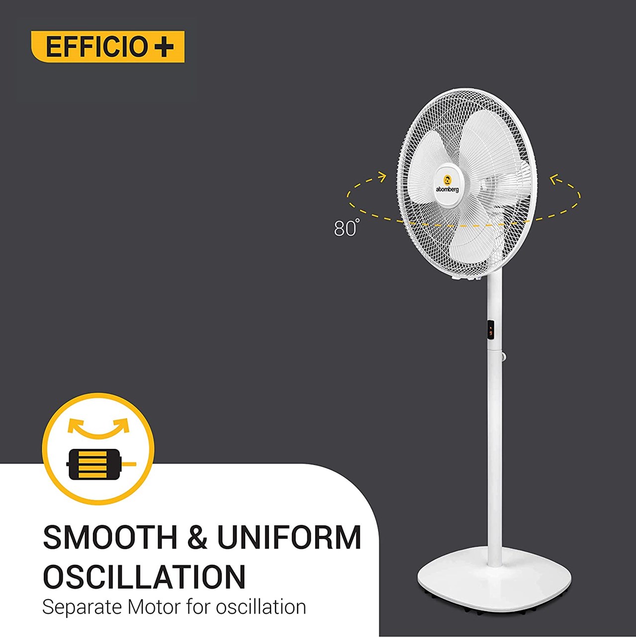 Atomberg Efficio Plus Pedestal Fan + Sowbaghya Stainless Steel Water