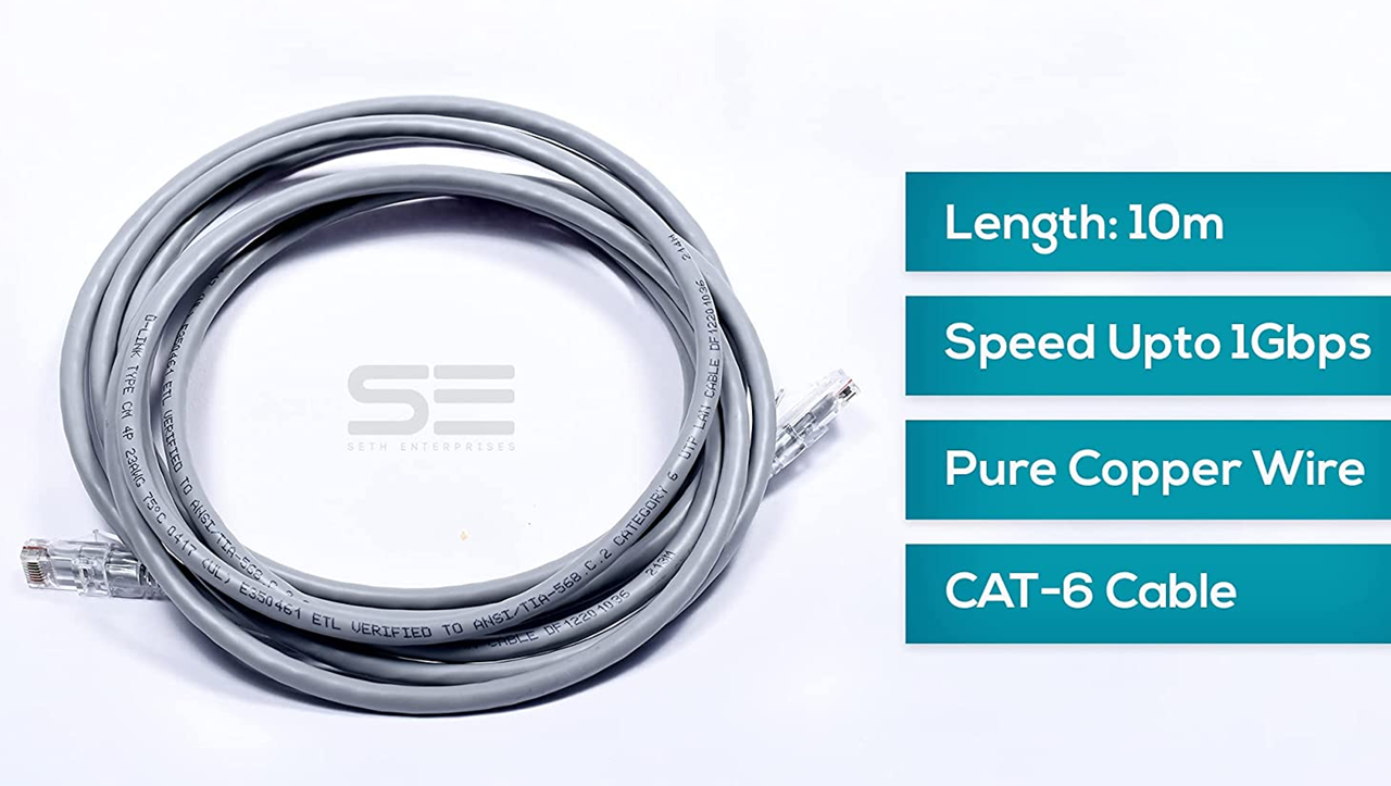 SE Dlink CAT 6 Patch Cable Speed Upto 1Gbps (1 Meter) sathya.in