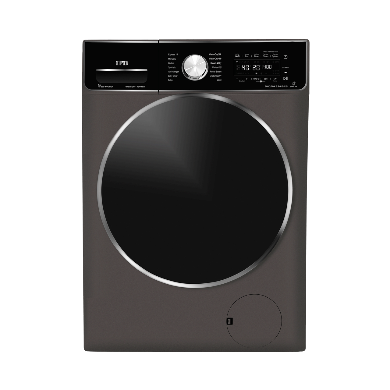 Picture of IFB Laundrimagic 3-In-1 8.5 Kg/6.5 Kg/2.5 Kg Inverter Washer Dryer Refresh Front Load (WDEXECUTIVEZXM8.5KG)