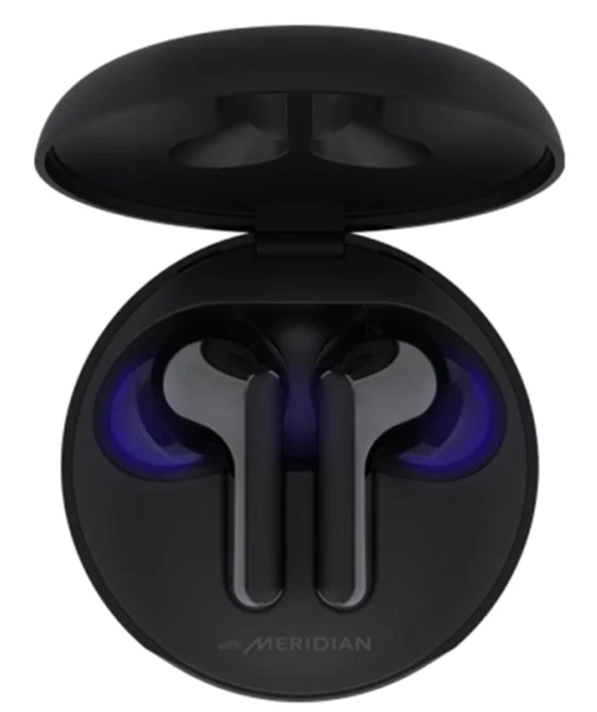Picture of LG Tone Free Wireless Earbuds with Noise Isolation, UVnano 99.9% Bacteria-Free, Prestigious British Meridian Sound, Dual Microphones in Each Earbud and IPX4 Water Resistance (FN5U, Black)