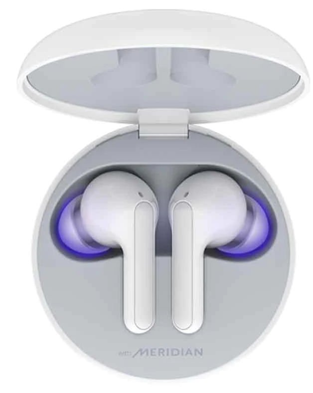 Picture of LG Tone Free Wireless Earbuds with Noise Isolation, UVnano 99.9% Bacteria-Free, Prestigious British Meridian Sound, Dual Microphones in Each Earbud and IPX4 Water Resistance (FN5U, White)