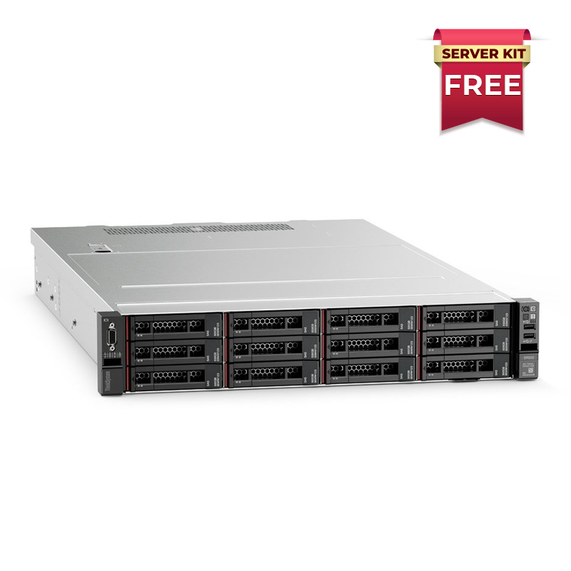 Picture of Lenovo ThinkSystem SR550 2U Rack Server, Intel Xeon 4210 (2nd Gen, 10Core) with 16GB RAM & Open Bay, 3 Year Warranty by Lenovo.