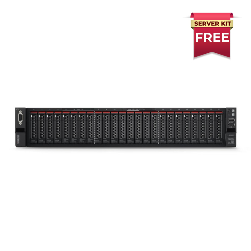 Picture of Lenovo ThinkSystem SR650 2U Rack Server, Intel Xeon 4214 (2nd Gen, 2.2GHz, 12Core) with 16GB RAM & 1.2TB 10K SAS Hard Disk, 3 Year Warranty by Lenovo.