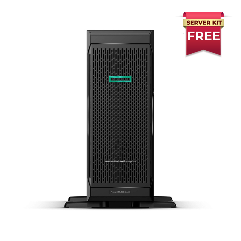 Picture of HPE Proliant ML350 Gen10 Server with Intel Xeon Silver 4214 (2nd Gen,12Core, 2.2GHz) Processor, 32GB RAM, Open Bay. 3 Years Warranty by HPE.