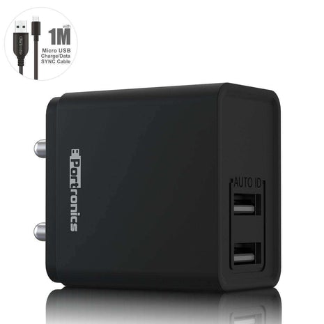 Picture of Portronics Adapter and Charger POR 649 2.4 A With Dual USB