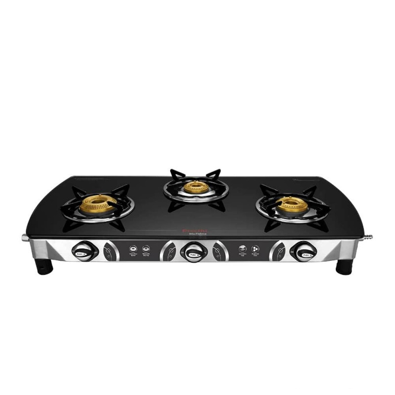 Picture of Preethi Blu Flame Blaze 3Burners Manual Gas Stove (BLUFLAMEBLAZE3BSS)