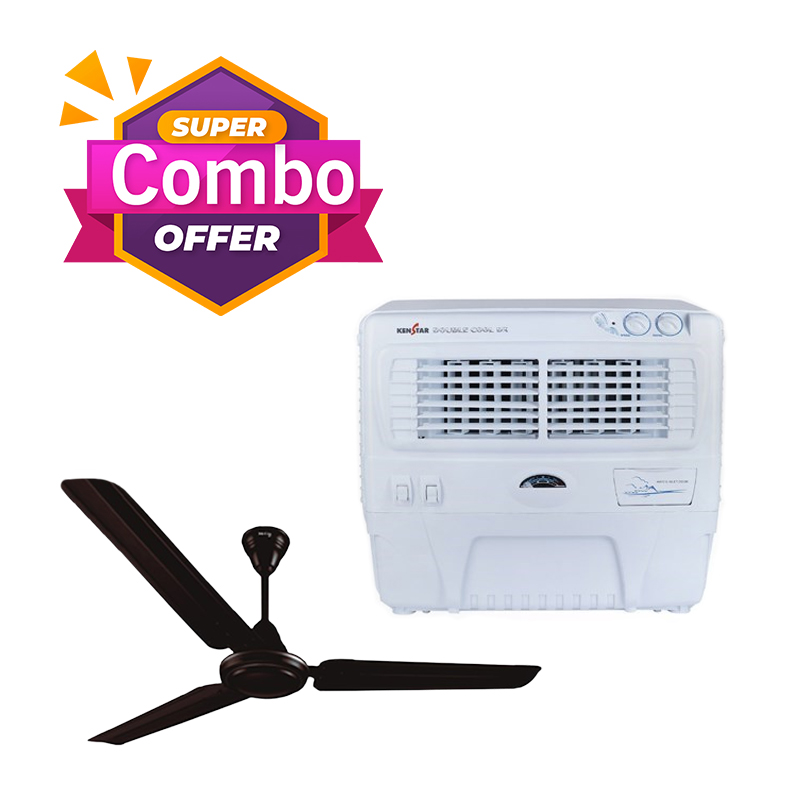 Kenstar Air Cooler 55Litres Double Cool DX WC + McCoy Fan 48 Windy All
