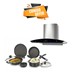 Picture of Preethi Chimney Alcor With Aluminium Duct KH210 + Sowbaghya Non stick Cookware Set