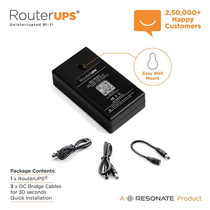 Picture of Resonate CRU12V2A  RouterUPS Classic Wi-Fi Router (Black)