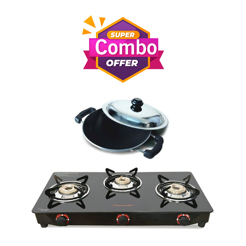 Butterfly Trio 3 Burner Glass Top Gas Stove Online SATHYA sathya.in