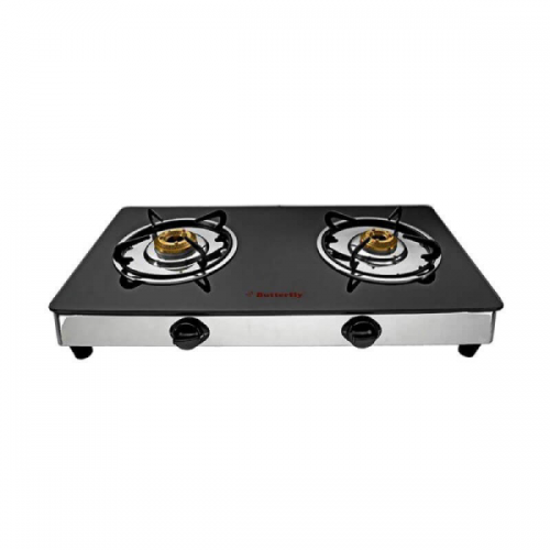 Picture of Butterfly Radiant Jumbo 2Burners Glass Manual Gas Stove (2BRADIANTJUMBOGT)