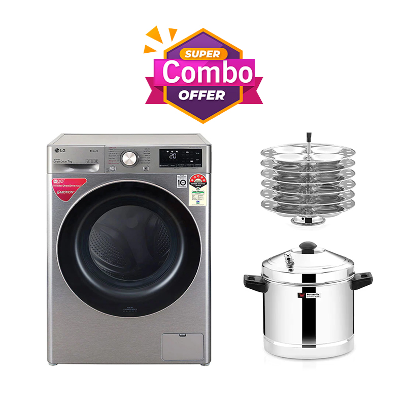 LG 7 Kg FHV1207ZWP FullyAutomatic Front Loading Washing Machine sathya.in