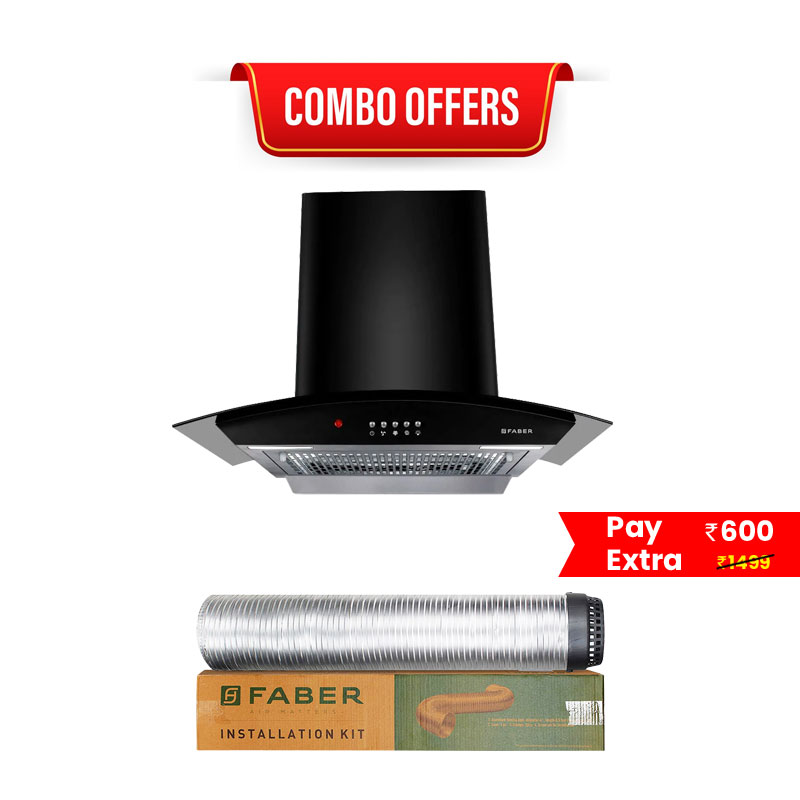 Faber Chimney Ace Pro HC PB BK 60 + Faber Installation Kit sathya.in