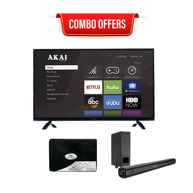 AKAI 80 cm (32 Inches) HD Ready Smart LED TV AKLT32SD328W (Black