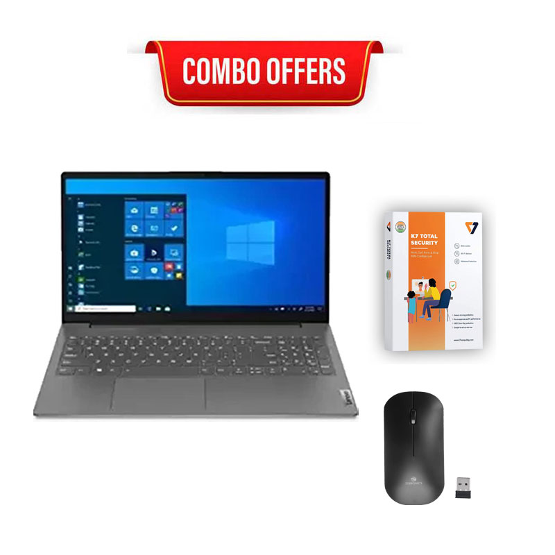 Picture of Laptop Offer - Lenovo V15 ITL Laptop 82KBA03JIH |Intel Core i3-1115G4 + K7 Antivirus + Wireless Mouse