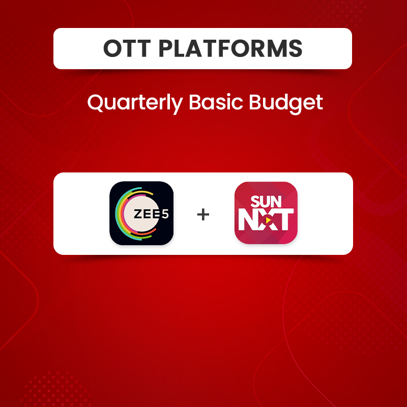 Picture of Sun Nxt(Premium)+ZEE5, Quarterly Basic Budget