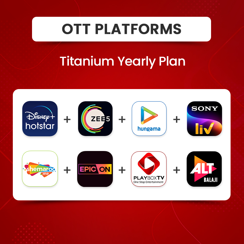 Picture of ALTBalaji + Epic-ON + Hotstar+Hungama+PlayboxTV +Shemaroo+SonyLIV+ZEE5, Titanium Yearly Plan