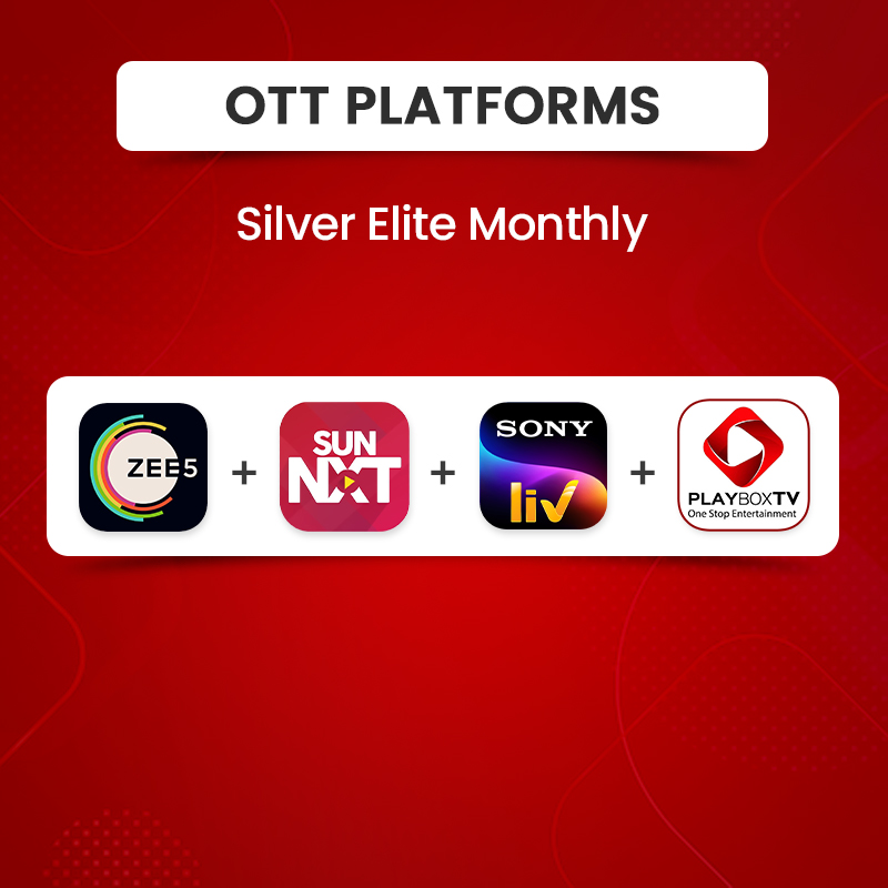 Picture of PlayboxTV+Sony LIV+Sun NXT+ZEE5, Silver Elite Monthly
