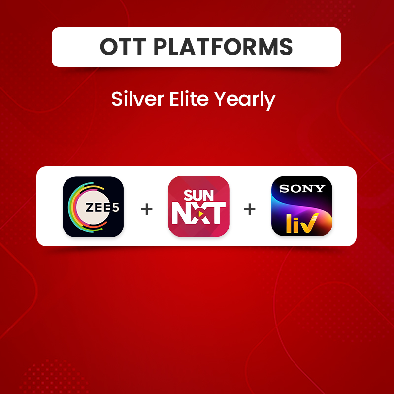 Picture of Sun NXT(Premium)+ZEE5+  Sony LIV(Premium),  Silver Elite Yearly