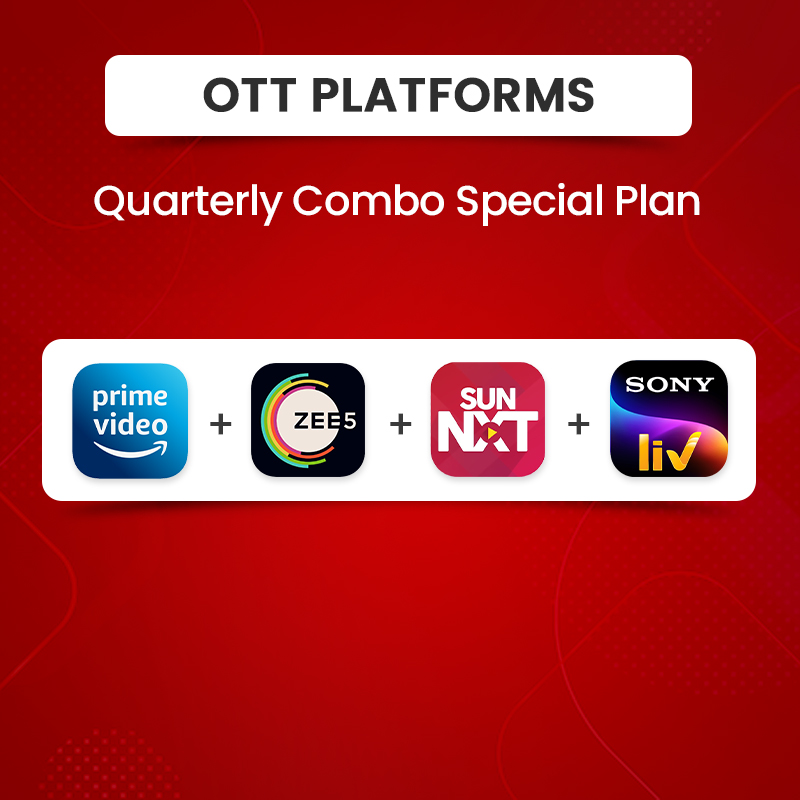 Picture of Sun NXT(Premium)+Amazon Prime+ZEE5+Sony LIV(Premium), Quarterly Combo Special Plan