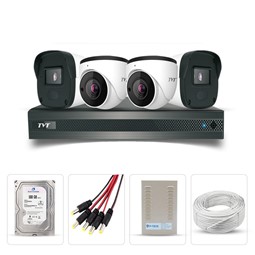 Picture of TVT 4 CCTV Cameras Combo (2 Indoor & 2 Outdoor CCTV Cameras) + DVR + HDD + Accessories + Power Supply + 90m Cable  with Installation