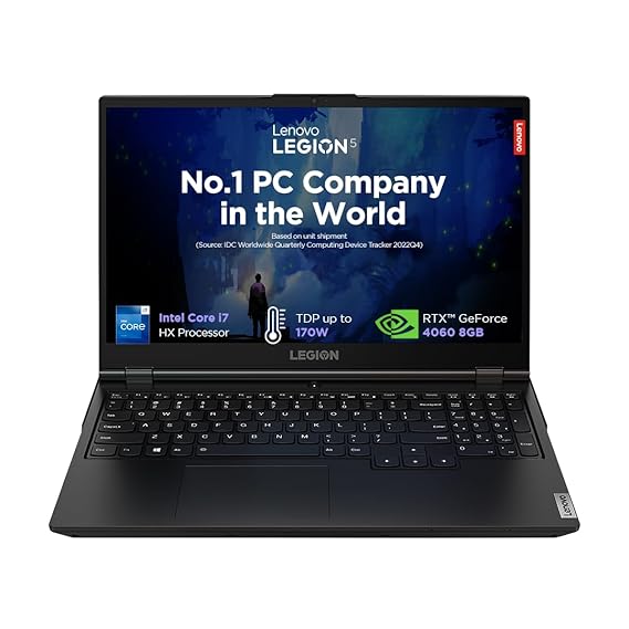 Picture of Lenovo Legion 5 - 13th Gen Intel Core i7-13650HX 15.6" (39.6cm) 83JJ0010IN Gaming Laptop (24GB/ 512GB SSD/ Full HD Display/ Windows 11 Home/  NVIDIA GeForce RTX 4060 8GB GDDR6/ 300nits Anti-Glare/ White Backlit/ 100% sRGB/ 144Hz/ Office 2024/ 1 Year Warranty/ Storm Grey/ 2.32 kg)