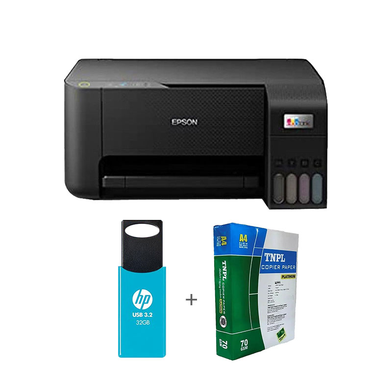 Picture of Epson EcoTank L3210 A4 All-in-One Ink Tank Printer + Smart watch (7-in-1 Strap) + USB 3.2 32GB Pendrive + A4 Sheet Bundle