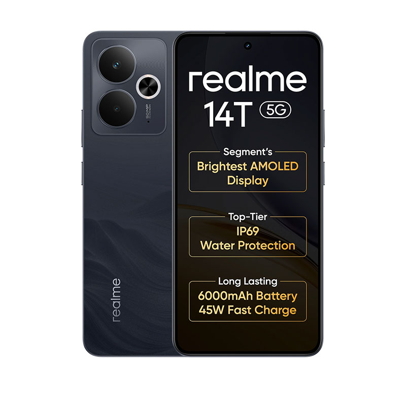 Picture of realme 14T 5G (8GB RAM, 128GB, Obsidian Black)